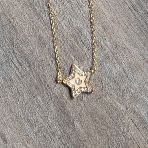 Tory Burch Kira 18K Gold Plated Enamel Crystal Star Pendent Necklace NEW